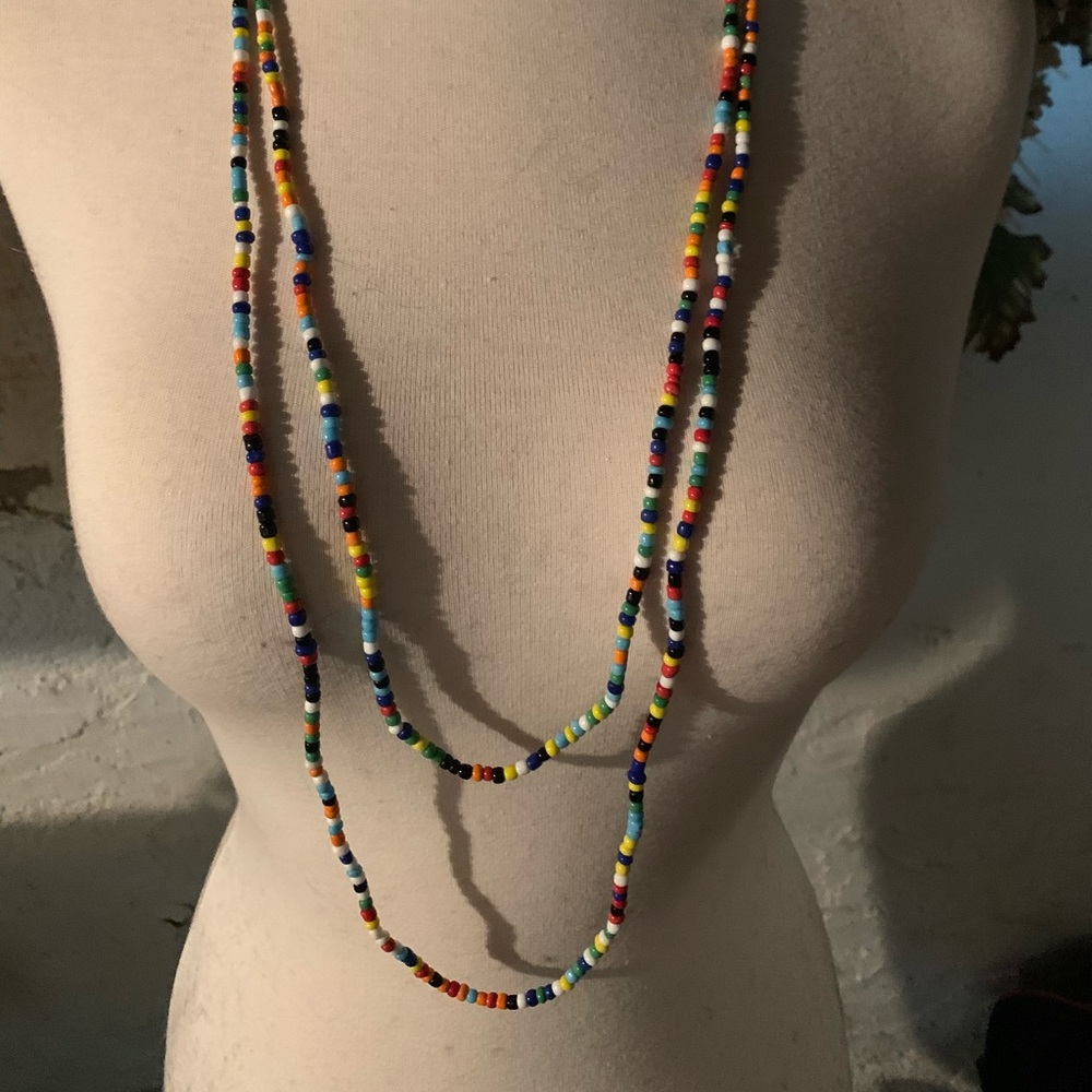 Hand beaded native necklace boho style